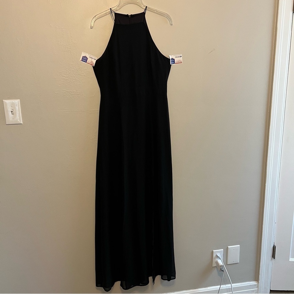 Express Black Halter Sheer Top Layer Maxi Whimsigoth Fairy Feminine Dress 8
